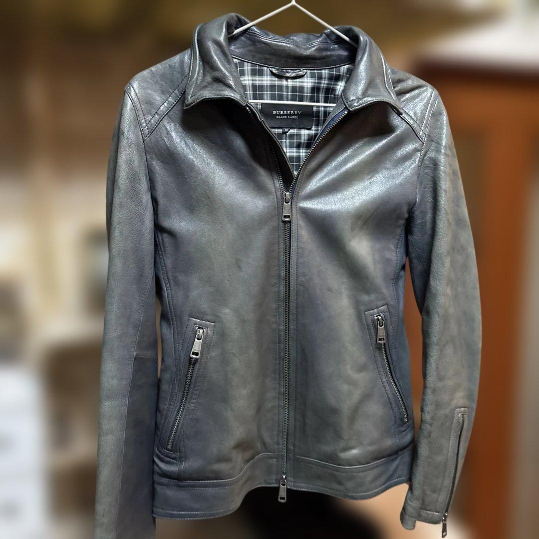 BURBERRY BLACK LABEL シングルライダース Mサイズ ネイビー