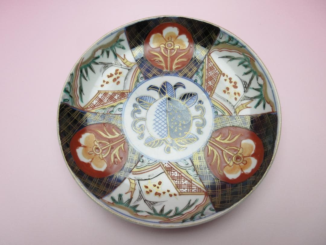 アンティーク古伊万里 中皿 桃紋 5枚 MOR 70627