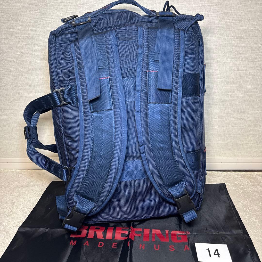 14 極美品　ブリーフィング　ビジネスバッグ　3way ブルー　ネイビー