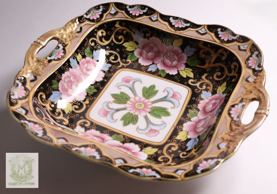 【CM290】オールドノリタケ 花図 プレート 皿 27.2cm 陶磁器