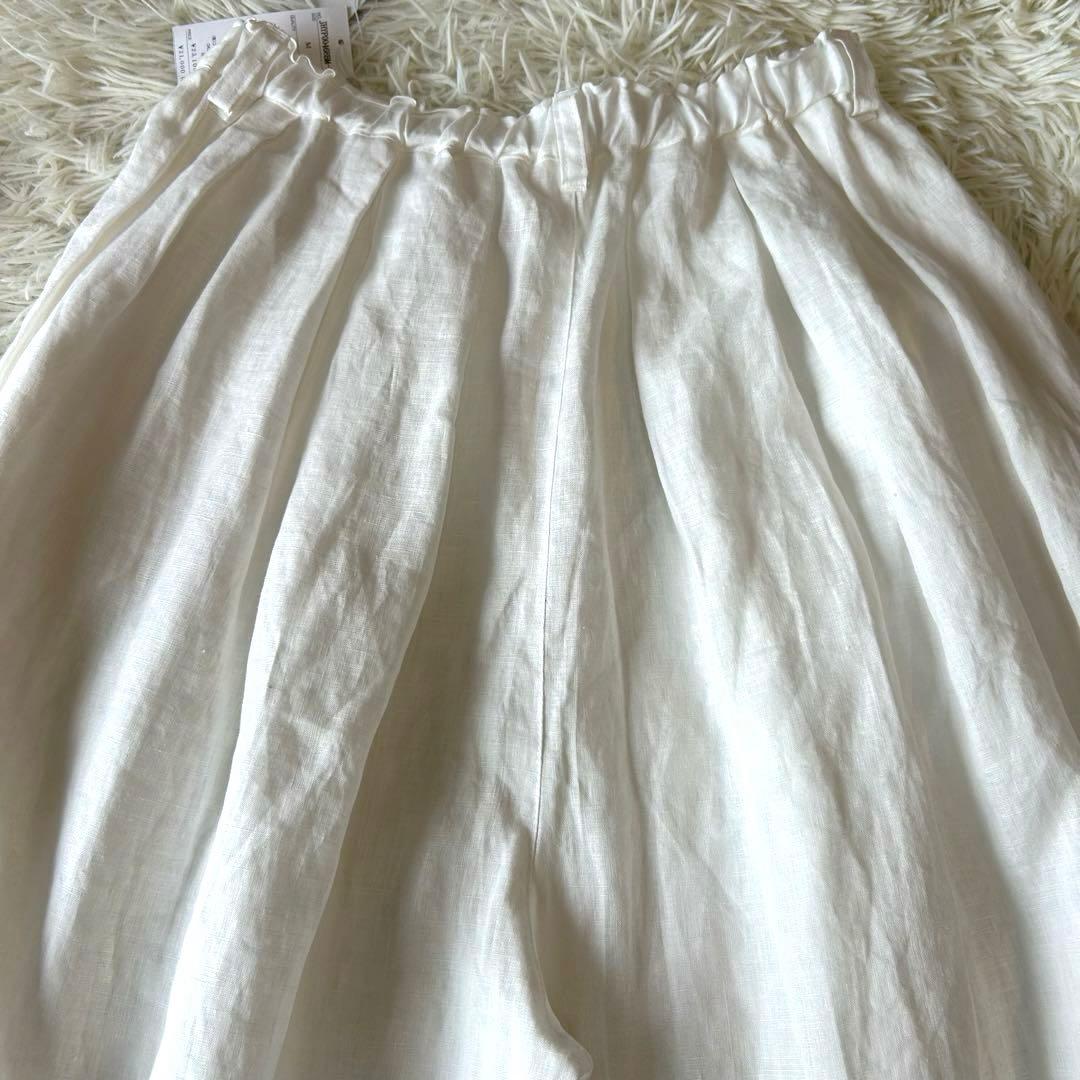 新品タグ付き　コットンハウスアヤ リネン コットン　バルーンパンツ　M ホワイト