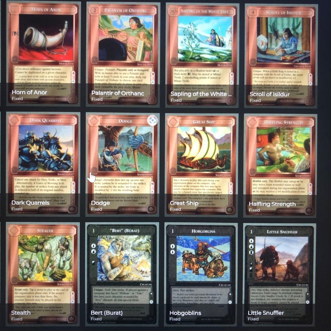 ミドルアース　カード　チャレンジデッキA ccg 指輪物語　希少