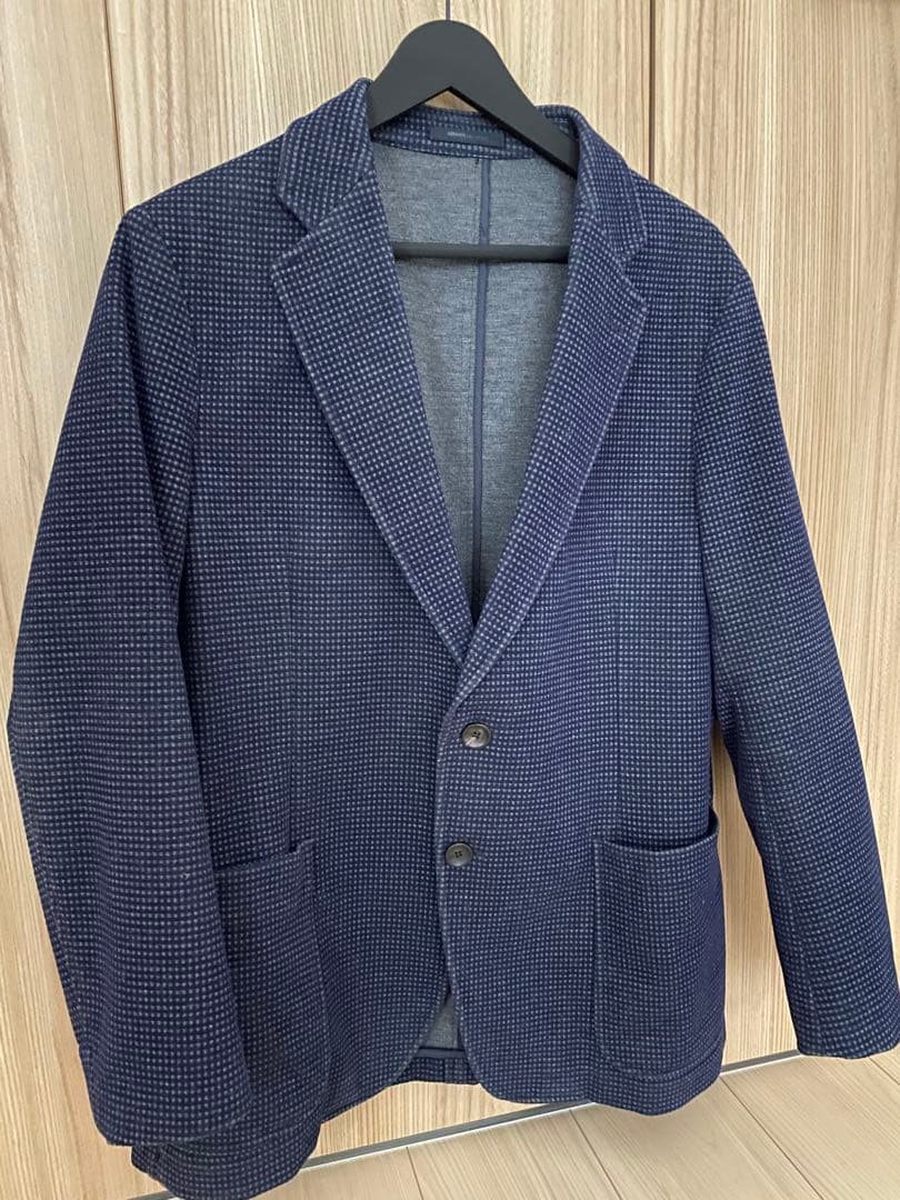 Armani Collezioni ネイビー チェック柄 ブレザー