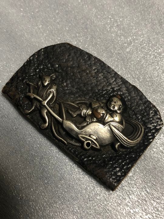 ネズミ&大黒さん 銀飾り　ジャンク　古物