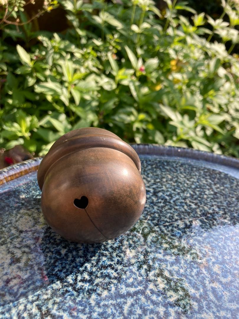 ハートの愛らしい鐘　ヴィンテージ品　ブロンズ製　2個セット　結婚　ウエディング