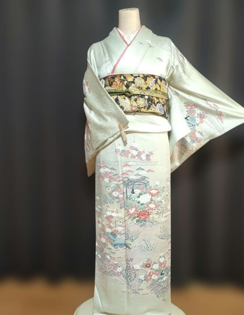 最終価格 訪問着フルセット 1つ紋 重ね衿付き