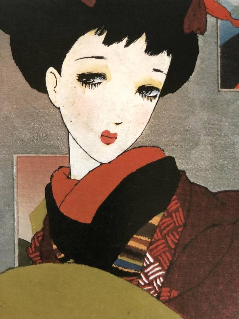 昭和レトロ、中原淳一、【娘十二ヶ月 二月如月の雪】、年代物・希少画集画