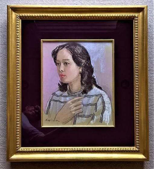 小島俊男　愛知県立芸術大学美術学部教授　パステル画　タイトル「婦人像」