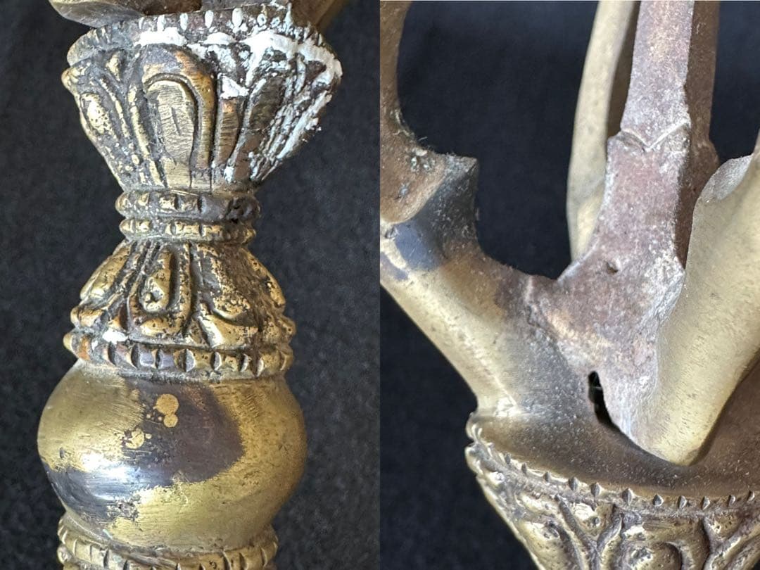 五鈷杵 密教法具 チベット お守り厄除け 長さ23cm 重さ544g 降魔杵LC