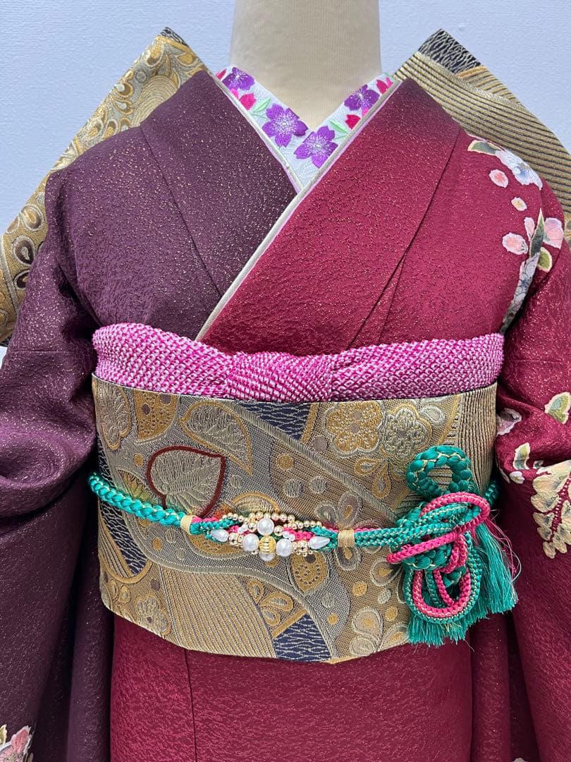 振り袖　フルセット　別誂長襦袢　辻ヶ花　金彩加工　金通し　全通袋帯　694