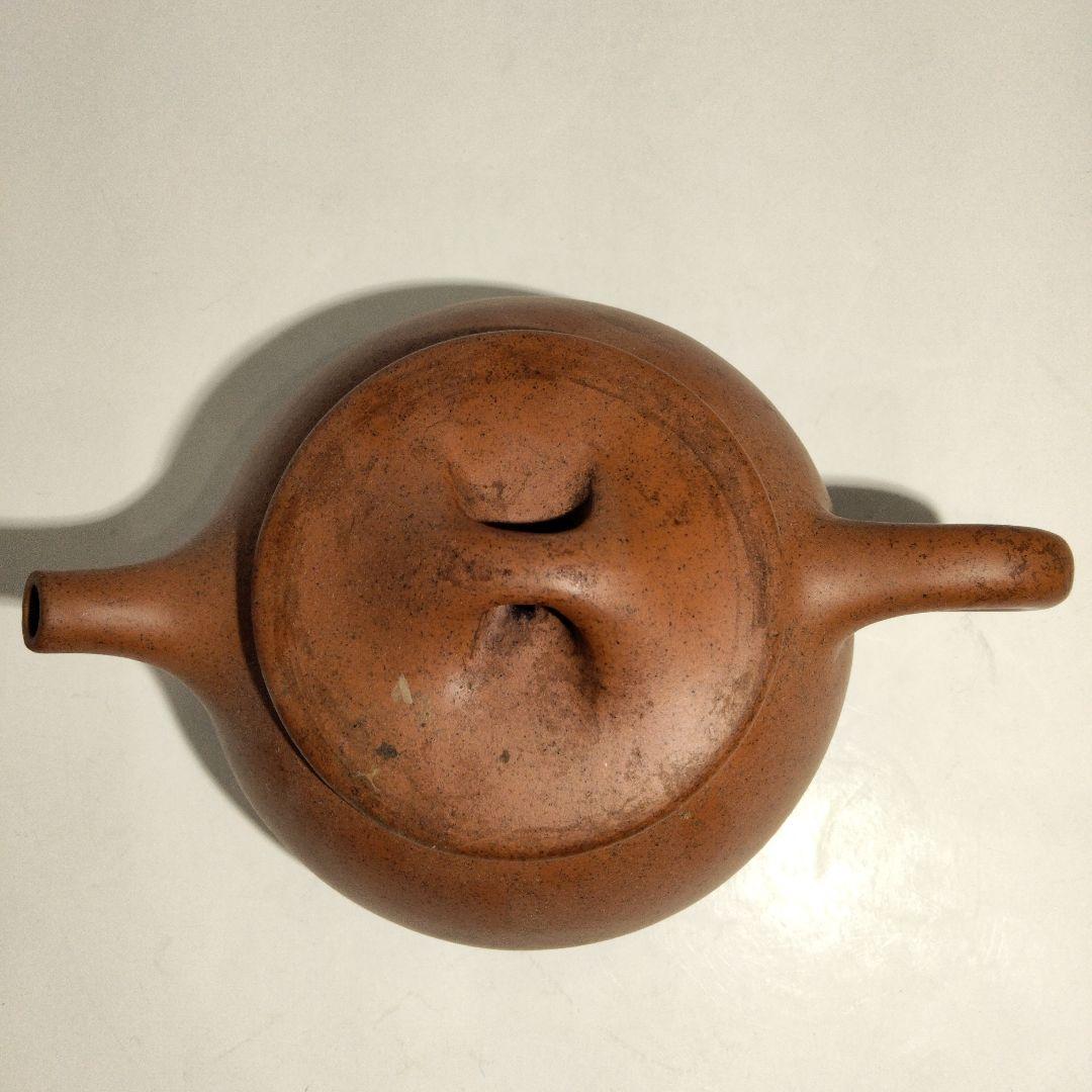 O85-13 中国古作 朱泥急須 在銘刻印有　D