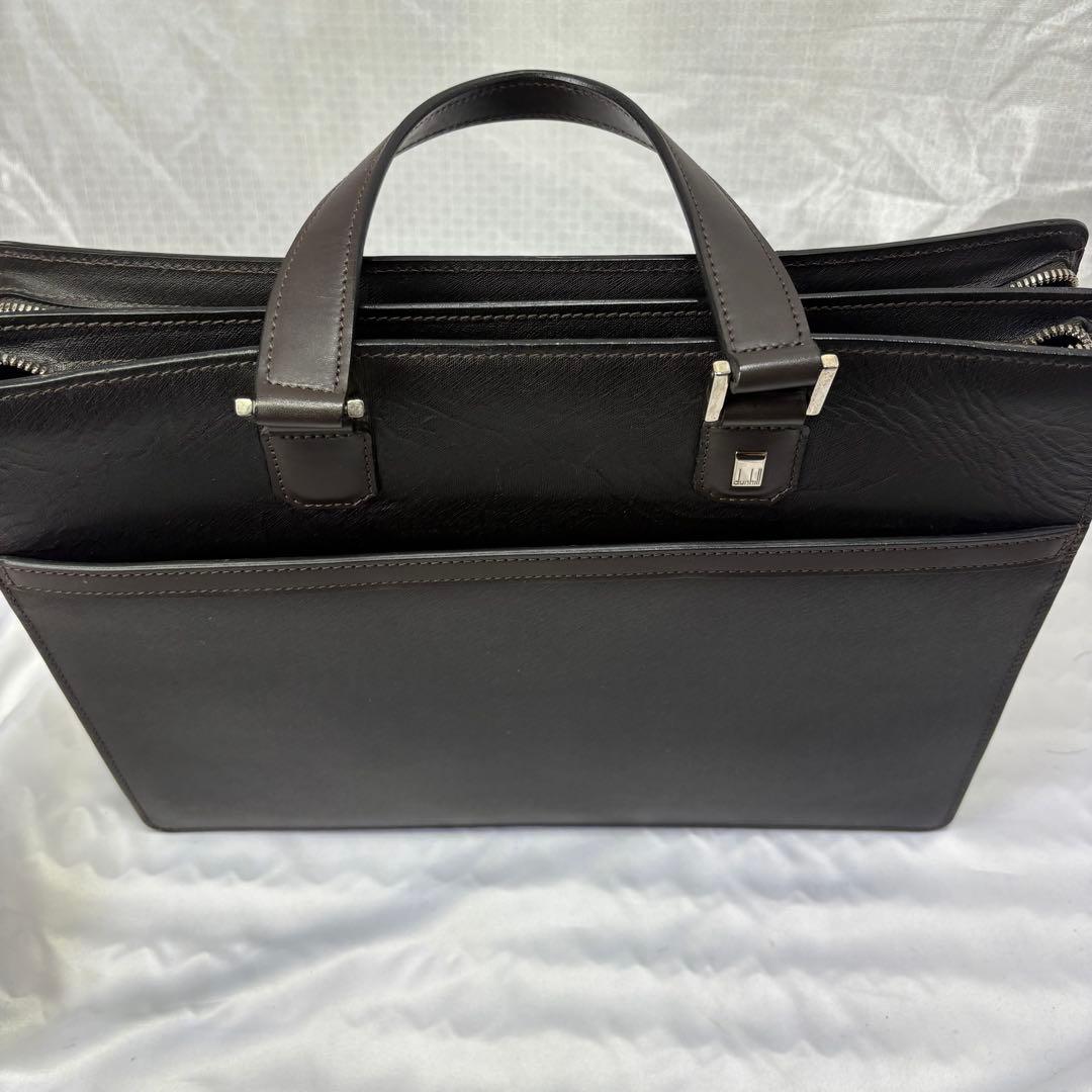 Dunhill ダンヒル ダークブラウン ビジネスバッグ　ショルダーベルト付き