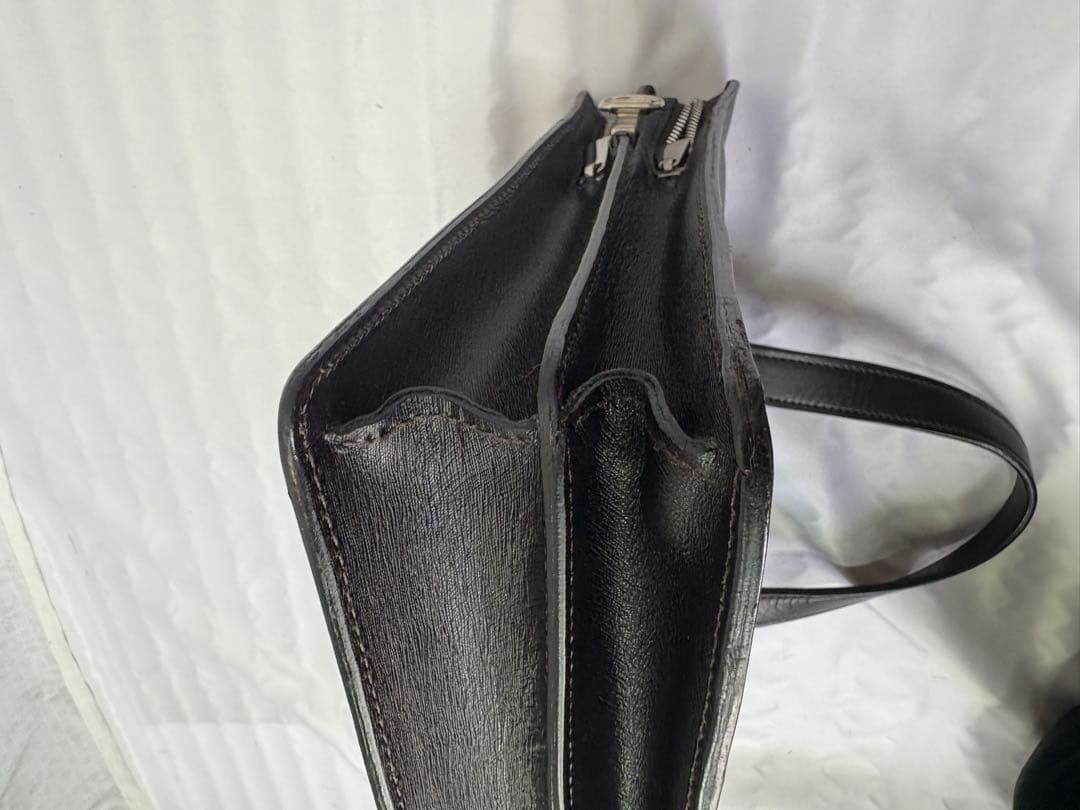 Dunhill ダンヒル ダークブラウン ビジネスバッグ　ショルダーベルト付き