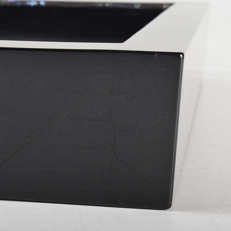 茶道具　塗師　道場宗廣作　青貝松葉蒔絵　炉縁　共箱　C　7052A