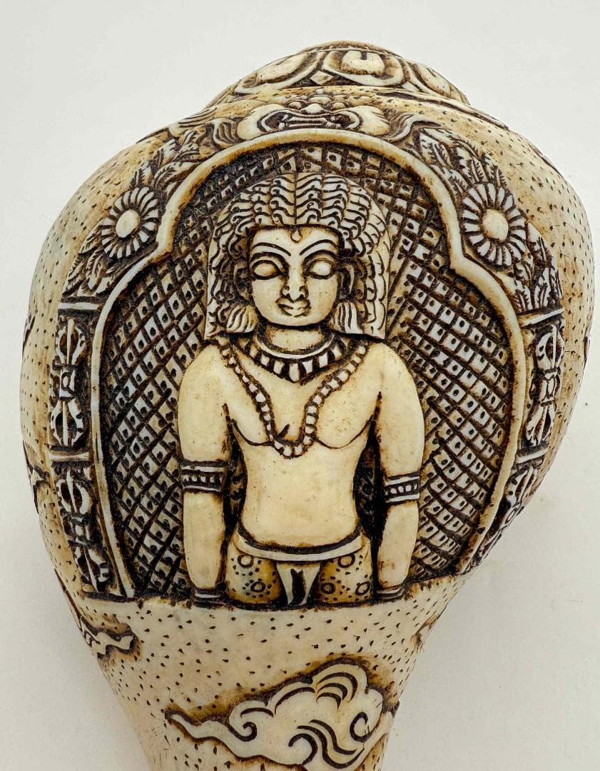 ◆チベット密教法具　法螺貝（シャンカ）・ヴィルーパ-2