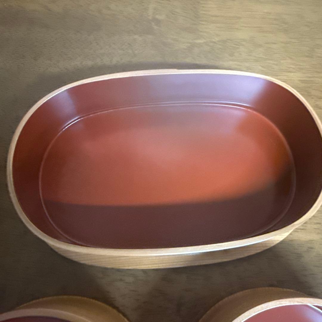 秋田　曲げわっぱ　未使用　弁当箱 朱塗　2段重ね