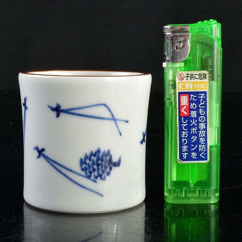 茶道具　真葛焼　宮川香斎作　染付　松葉文　蓋置　共箱　V　4582