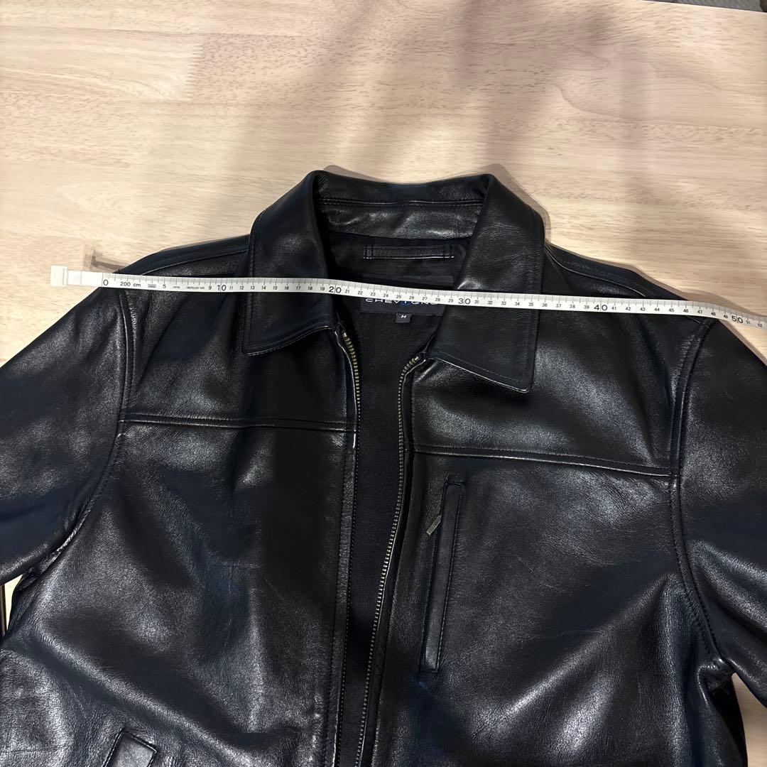 CHEVIGNON 黒 レザー シングルライダースジャケット M