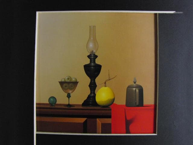 大竹山規　「ランプのある静物」、希少画集より、状態良好、新品高級額装付