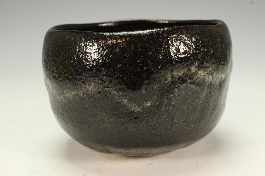 茶道具 楽 黒茶碗 丹楽作 共箱(K-A222)