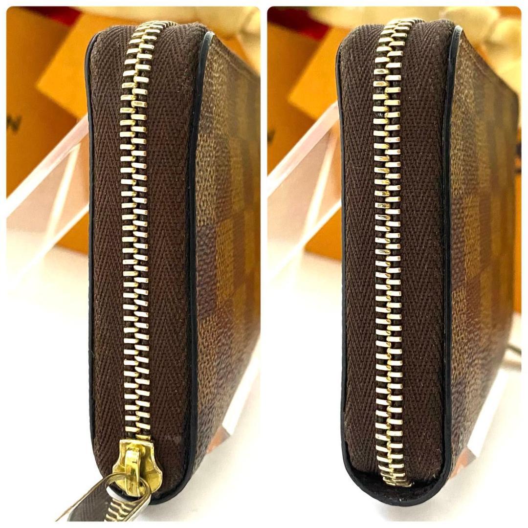 ルイ ヴィトン◎パース ラウンドファスナー ダミエ エベヌ ブラウン 茶色