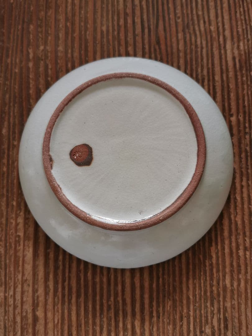 花岡隆 白粉引き 線掻き 赤茶紫 菓子皿 2枚セット 花窯 バーガンディ 新品