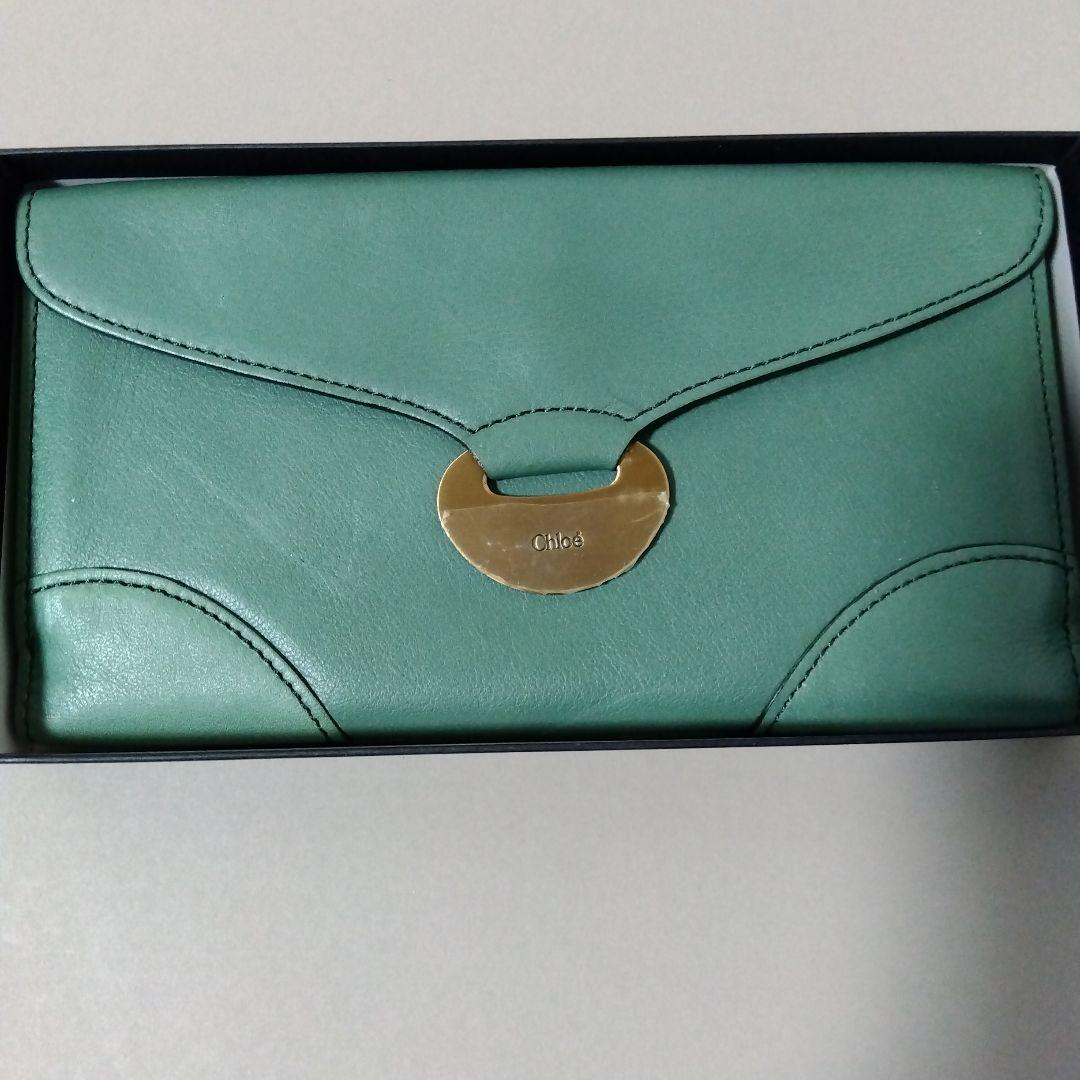 Chloé 二つ折り財布 グリーン レザー　クロエ
