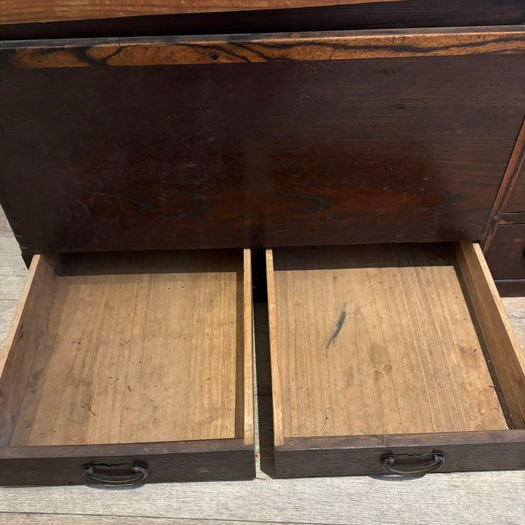 囲炉裏　長火鉢　アンティーク　昭和レトロ　蓋付き　灰入り　木製　引き出し付　骨董