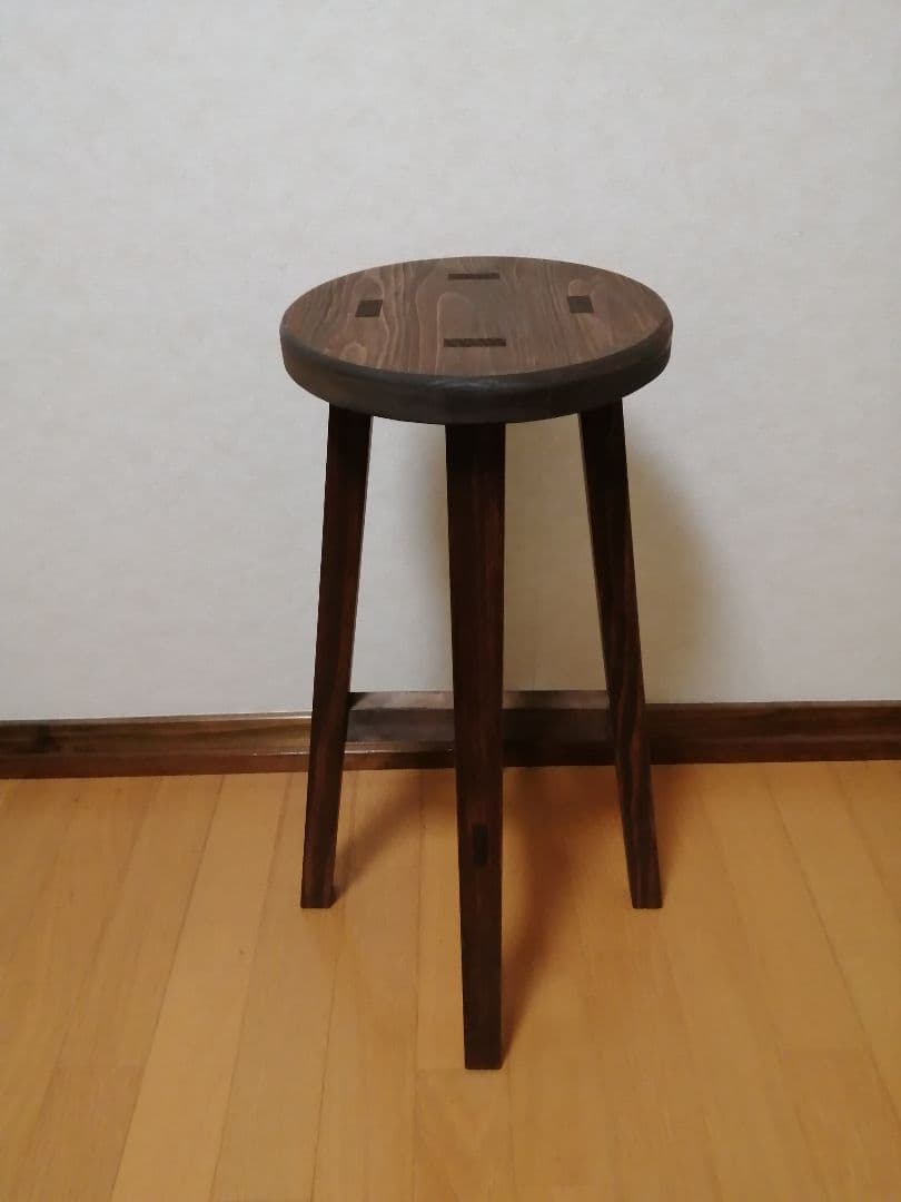 木製スツール　座面幅30cm×高さ65cm　丸椅子　stool　猫犬