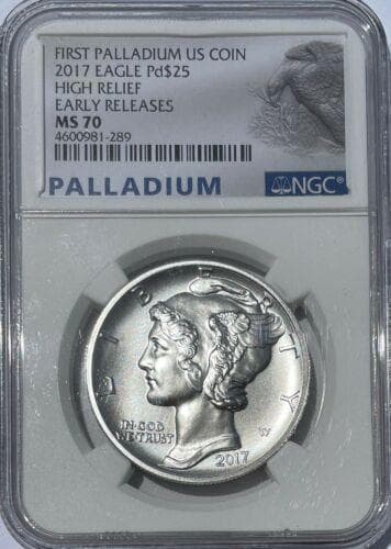 2017　パラジウム イーグル　モダン　NGC MS70ER　　E2