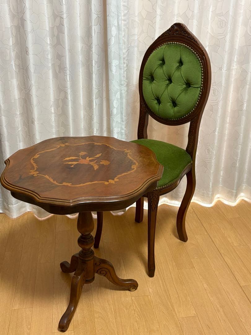 イタリア製象嵌コーヒーテーブルサイドテーブル花台アンティーク家具イタリア家具