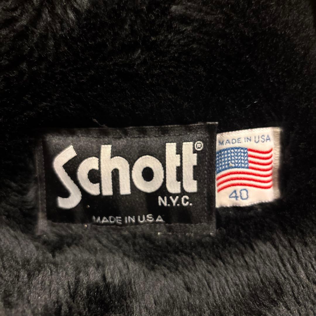 Schott ブラック シングルライダースジャケット アメリカ製