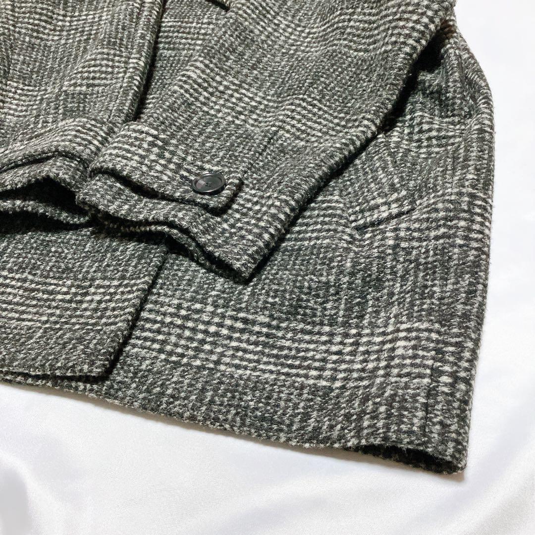 【ゆう】スピックアンドスパン Wスライバーチェックハーフコート 36 S