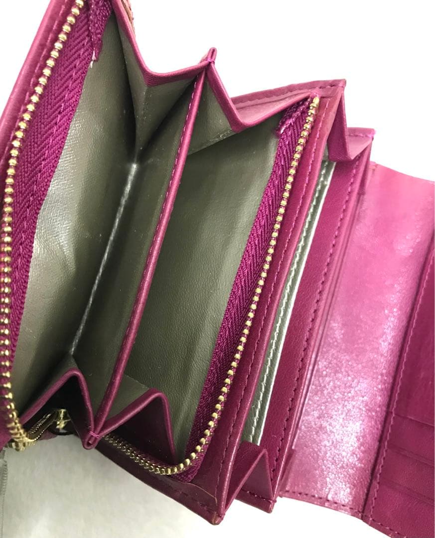 未使用ダコタDakota二つ折り財布レディースリードクラシックチェリーピンクレア