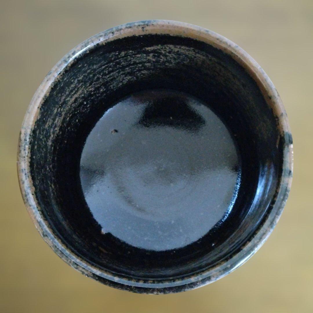 人間国宝　濱田庄司さんの「掛釉彫絵茶碗」 益子焼