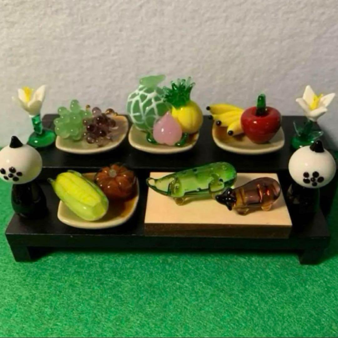 お盆飾り　ガラス細工　ミニチュア