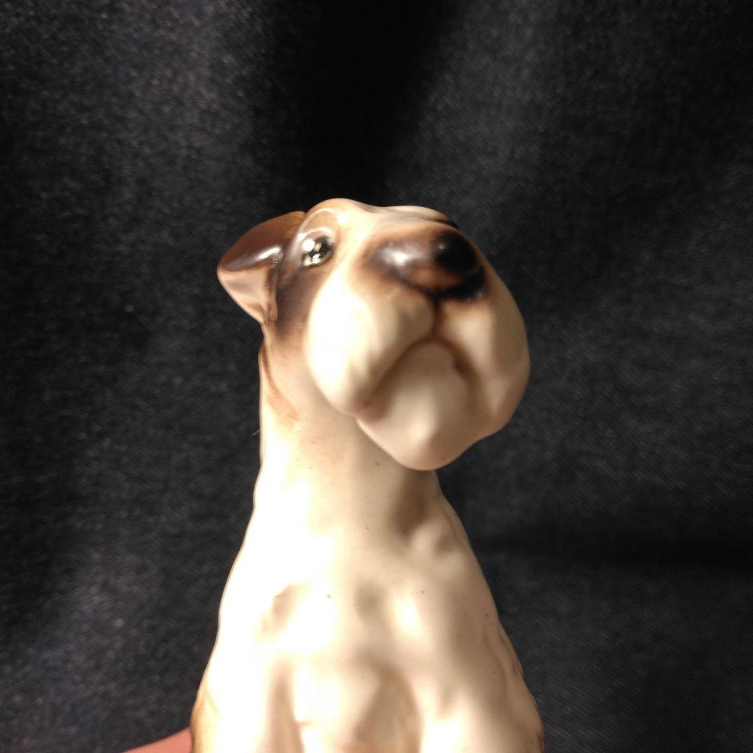 昭和レトロ　リード　 陶器製犬の置物ノベルティ　シユナウザー　当時物