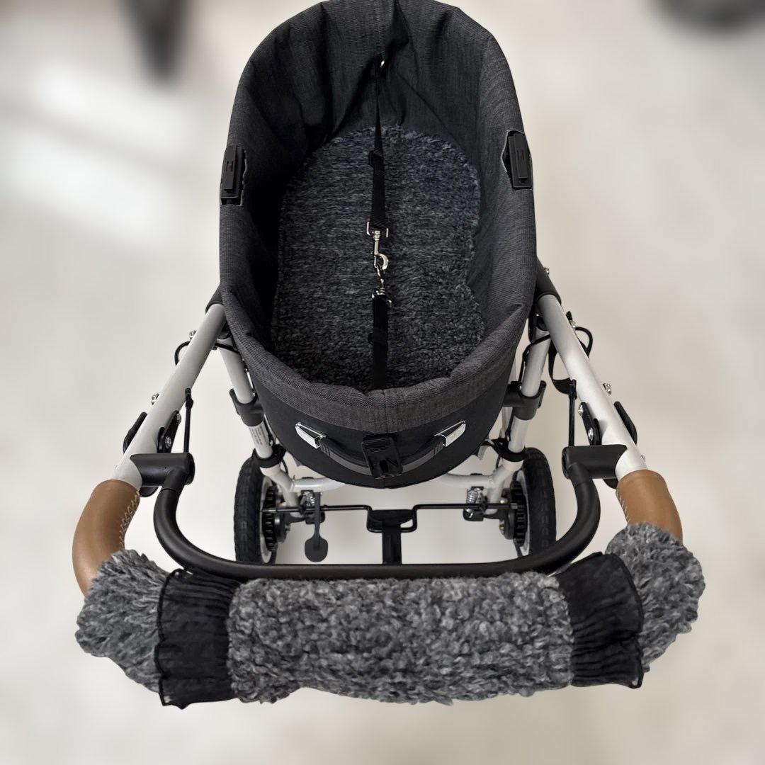 エアバギートーム3 コットカバー(レギュラーサイズ)デニム×ボア　黒系2点セット