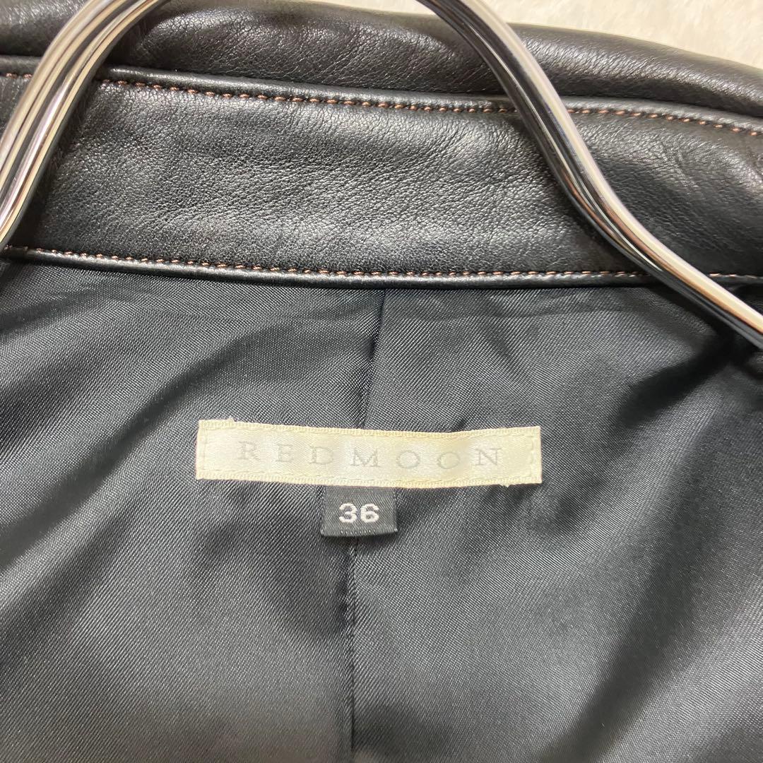 美品 レッドムーン 牛革 カウレザー ライダース レザージャケット ブラック