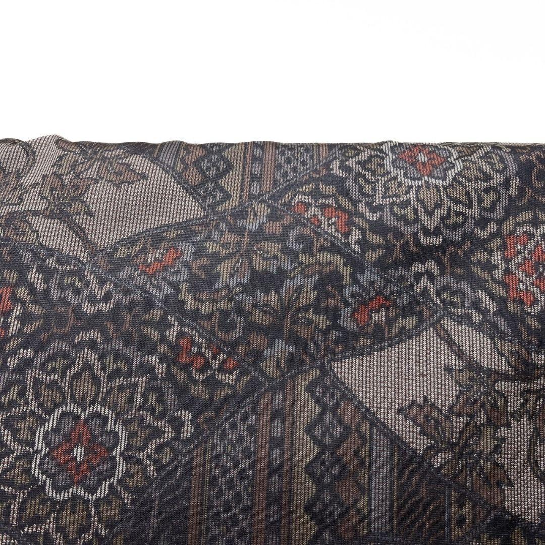 未着用　小紋　大島紬　菱取り　唐花模様　華紋　縦縞模様　着物　054a p