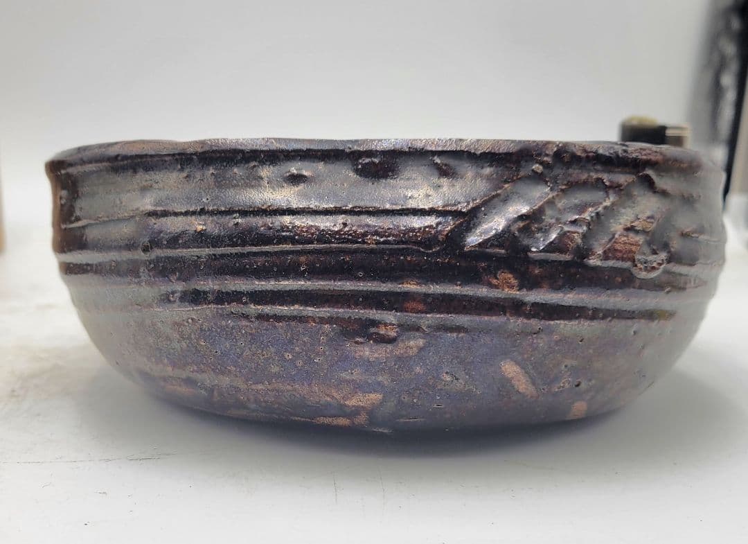 丹波焼　菓子器　時代物　合わせ箱　茶道具　骨董品、美術品