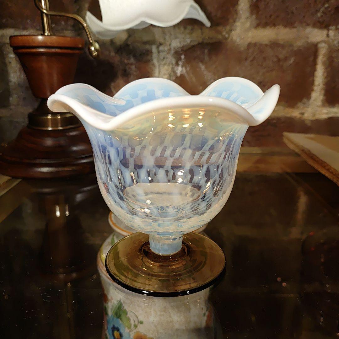 希少 十文字 花形 氷コップ ビンテージ レトロ 大正ガラス