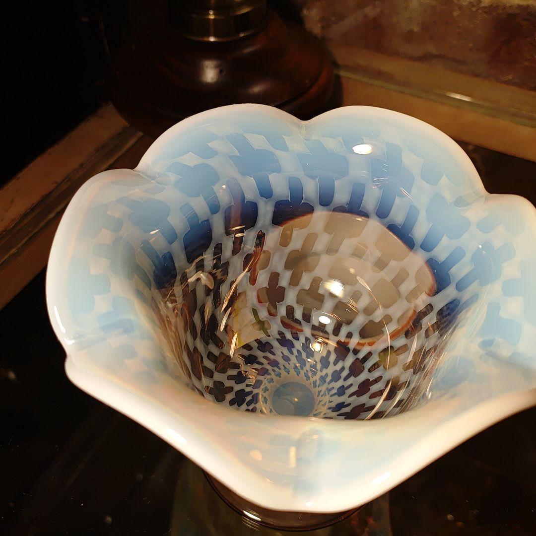 希少 十文字 花形 氷コップ ビンテージ レトロ 大正ガラス