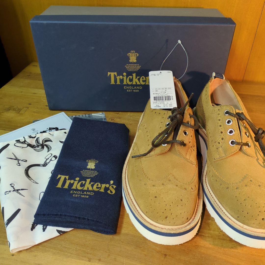 新品 定価12万◆トリッカーズ デンハム コラボ 牛革 シューズ　バートン　革靴