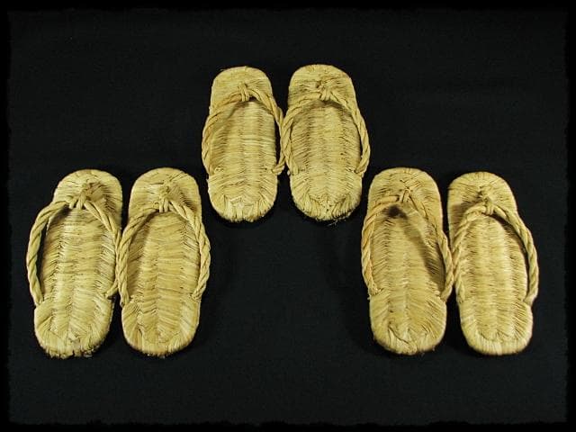 露地草履 ８足 内２足未使用 数寄屋草履 茶道具 露地道具 f318