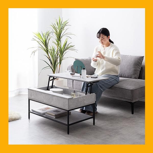 【幅80cm】昇降式テーブル 小さめ 昇降テーブル コンパクト【ストーングレー】