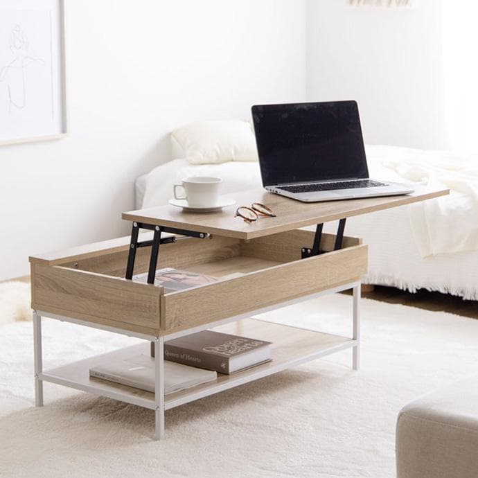 【幅80cm】昇降式テーブル 小さめ 昇降テーブル コンパクト【ストーングレー】