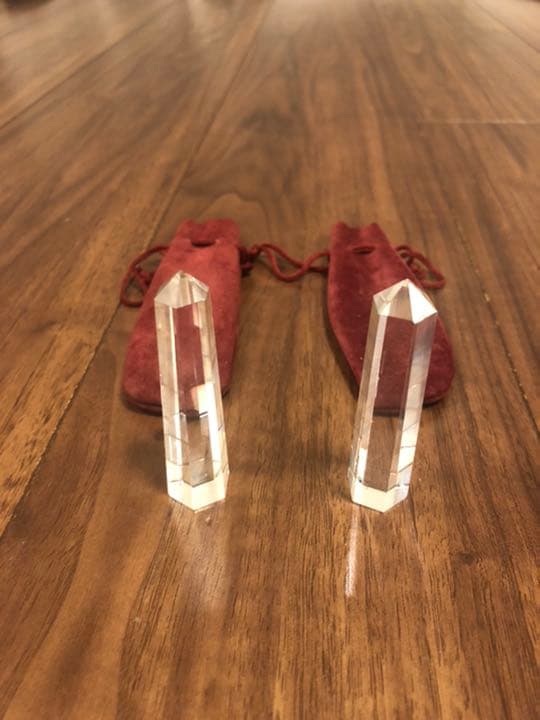 水晶　六角柱　ペアお守り