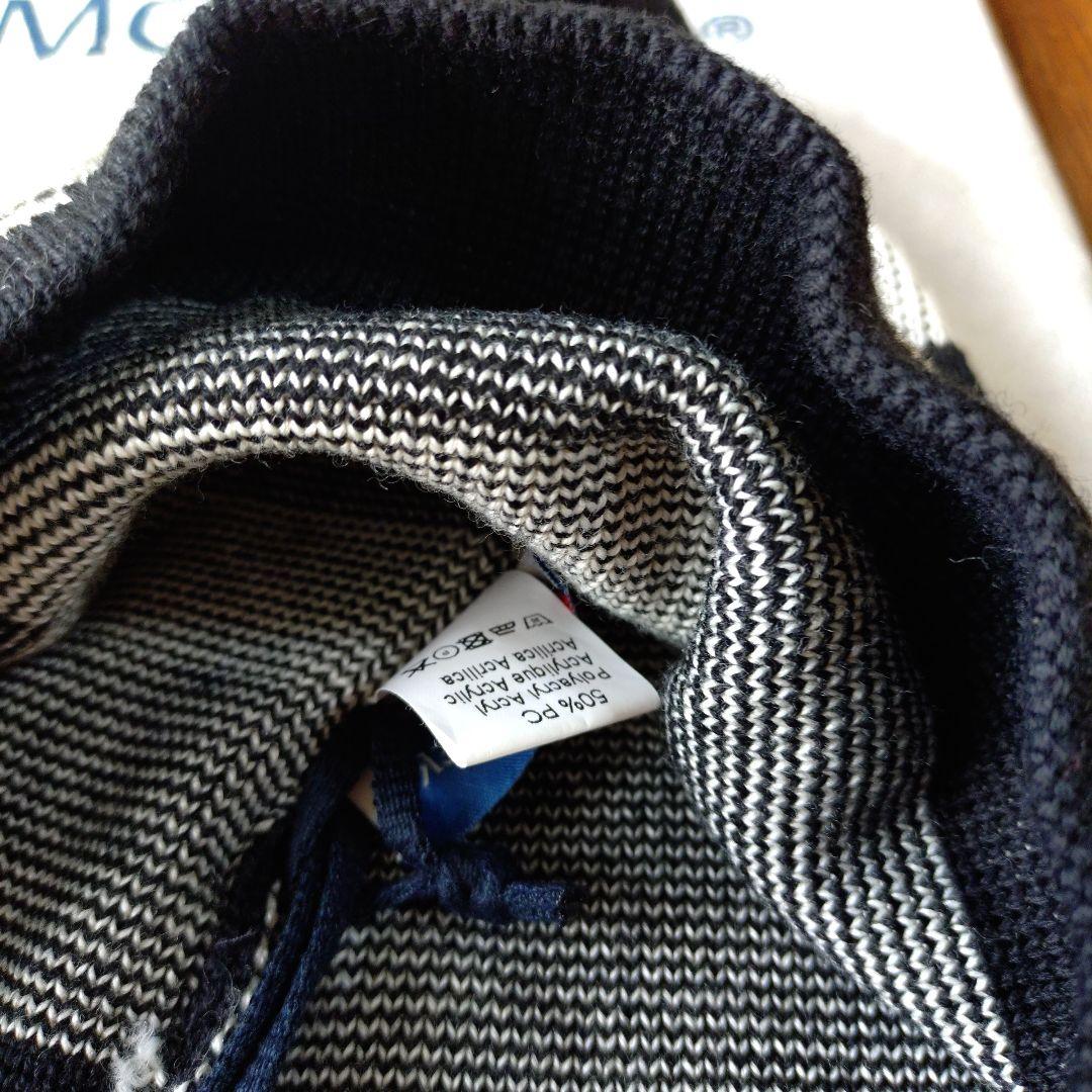 モンクレール MONCLER ニット帽・ワッチ　ブラック ボーダー ポンポン付