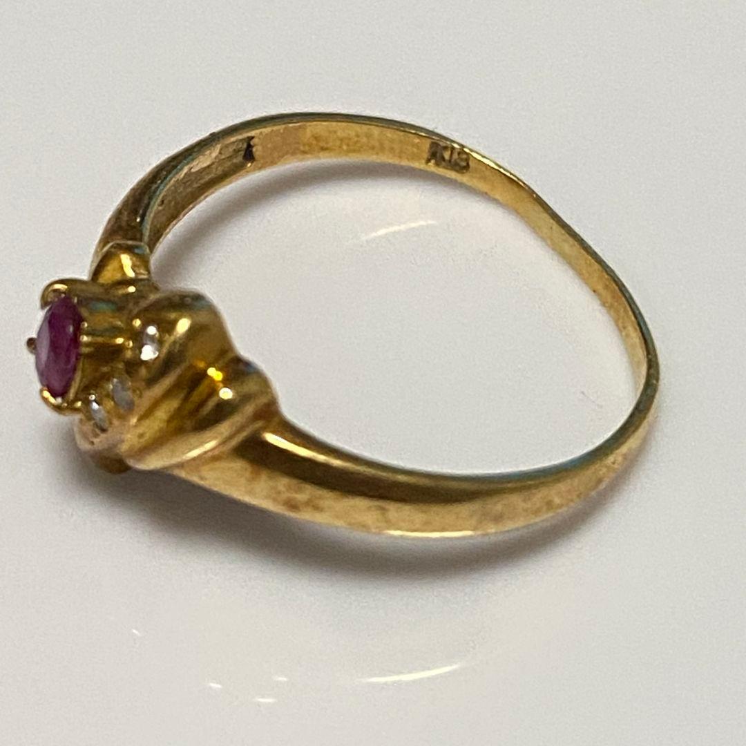 k18 2g ルビー石次リング　歪みあり